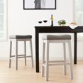 thumbnail image 6 of ZXNYH Cambridge bar stools, 24" Set of 2, White with Gray Cushion, 6 of 6