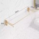 thumbnail image 2 of Estante de baño de pared con barandilla de acero inoxidable dorado, estante de ducha flotante desmontable, 2 of 7