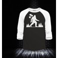 thumbnail image 2 of Shop4Ever Men's Big Foot with Heart Balloons Raglan Baseball Shirt X-Large Black/White, 2 of 4