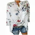 thumbnail image 1 of TIMIFIS Chemise Henley d'Été pour Femme Décontractée à Col en V à Rayures à Imprimé Floral à Manches Longues Haut sur, 1 of 5