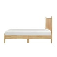thumbnail image 3 of Lika Queen Size Platform Bed- Vertical Slatted Headboard- Natural Brown, 3 of 6