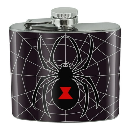 

Black Widow Spider on Web Stainless Steel 5oz Hip Drink Kidney Flask
