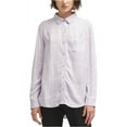 thumbnail image 2 of DKNY $89 Womens New 1178 Purple Plaid Long Sleeve Collared Button Up Top XS B+B, 2 of 2