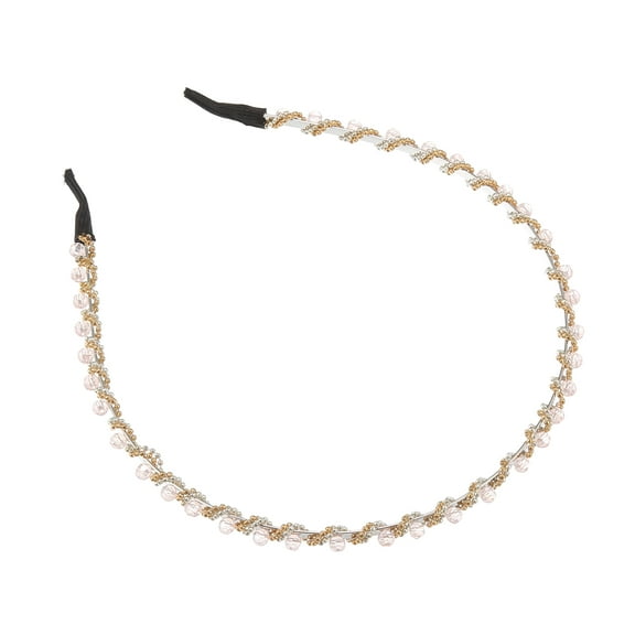 Unique Bargains 1pc Faux Crystal Hair Hoop Women Hairband Hair Accessories 0.20 Inch Wide Light Pink