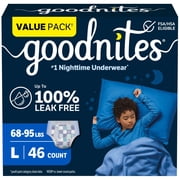 Goodnites Boys Nightime Bedwetting Underwear, L (68-95 lbs), 46 Count (Select for More)