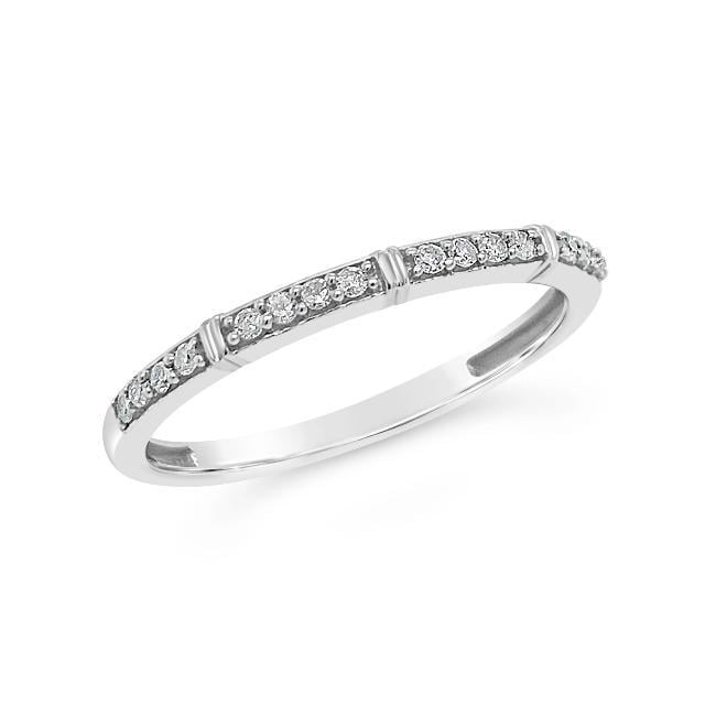 2.5mm Silver Stackable 1/3 Cttw HI/I3 Diamond Scalloped Band
