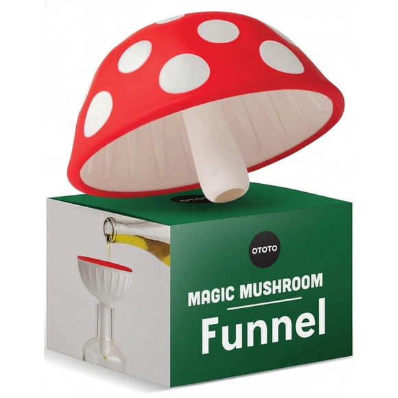OTOTO Mushroom - Foldable Kitchen Funnel - Small Funnel with Wide Mouth for Jars, Canning, & Bottle Liquid Transfer - Silicone, 100% Food Safe, BPA Free, Dishwasher Safe