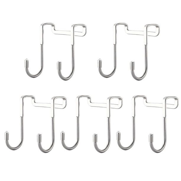 Gancho para puerta de armario, de metal resistente, doble gancho para armario, cocina, armario, cajón, baño, dormitorio.
