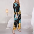 thumbnail image 3 of Picia Whimsical Cartoon Cow Pattern Women’s Long-Sleeve Sleepwear Set - Soft 2-Piece Loungewear with Pockets, Comfy PJs for Relaxing Nights-Small, 3 of 7