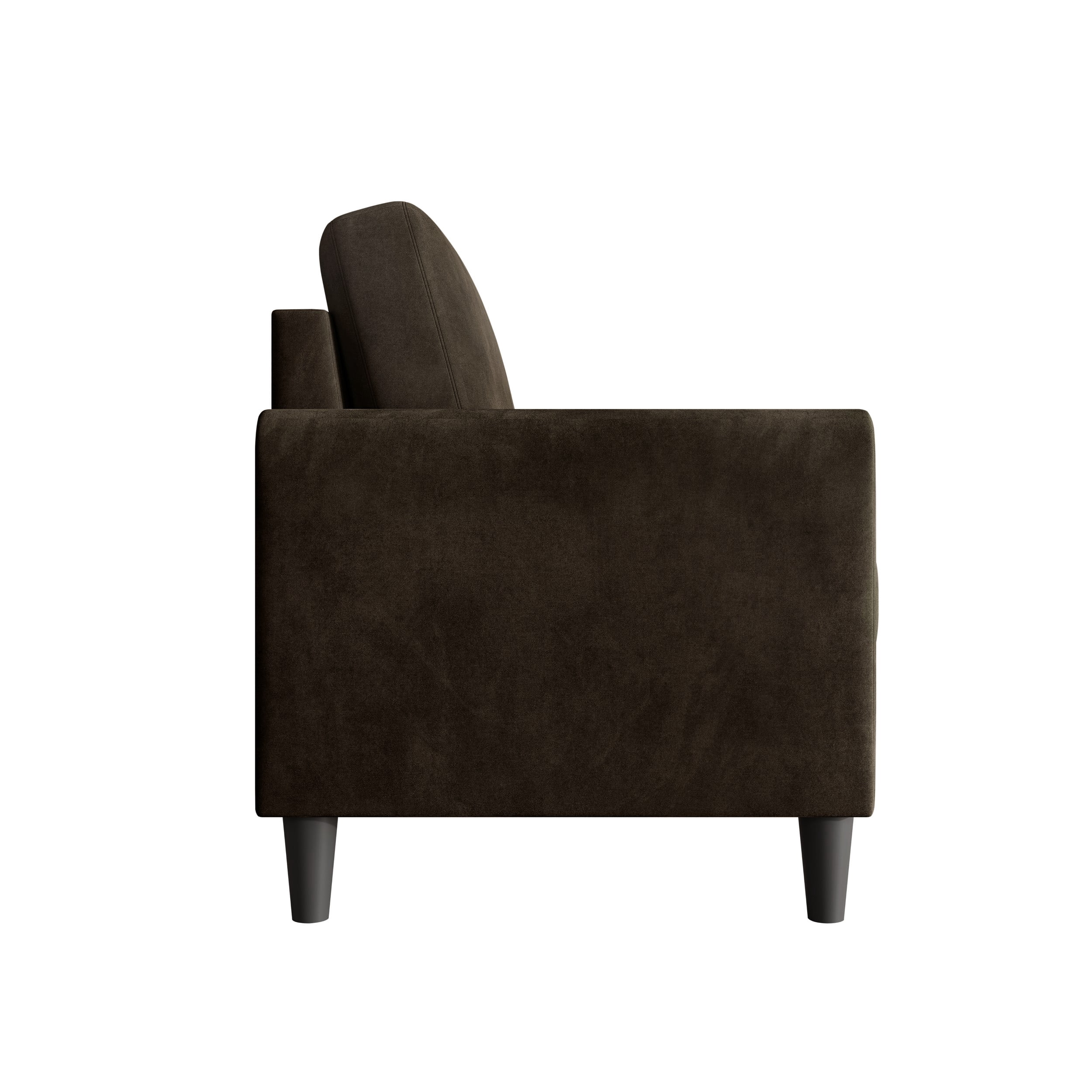 Home Design Goliad Velvet Arm Loveseat with Pocket Spring, Soft Cushions, Clean Lines Design, Brown