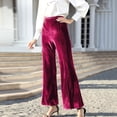 thumbnail image 6 of Sngxgn Woman Pants Women Casual Pants Solid Drawstring Elastic Waist Long Straight Pants(Red,M), 6 of 7