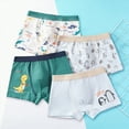 thumbnail image 2 of NIEWTR Boys Boxer Briefs, Toddler Kids Cotton Underwear Dinosaur Printed Shorts Set 4 Pack, 2-10 Years Gifts for Boy Multipack Cotton Briefs Multipack for Toddler Boys Gifts（Green，L）, 2 of 9