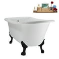 thumbnail image 5 of 58" Streamline N4860BL-WH Soaking Clawfoot Tub and Tray With External Drain in Glossy White and Matte Black Clawfeet, 5 of 12