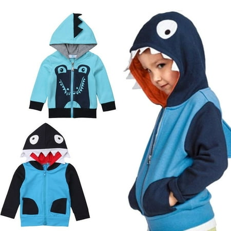 Toddler Boy Girl Autumn Sweatshirt 3D Shark Hoodies Kids Hooded Jacket 1-6Y