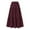 Wine, variant on Female Plus Size Maxi Skirt Women's Spring/Summer Casual High Waist Cotton Linen Solid Pleated Loose Swing Half Length Skirt Long Pencil Skirts for Women Womens Long Skirt