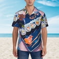 thumbnail image 2 of Sikiie Colorful Sushi Food Art Print Men's Hawaiian Shirt, Summer Beach Button Pocket Short Sleeve T-Shirt,Large, 2 of 7