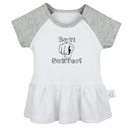 

Butt Sniffer Novelty Dresses For Baby Newborn Babies Skirts Infant Princess Dress 0-24M Kids Graphic Clothes (Gray Raglan Dresses 6-12 Months)