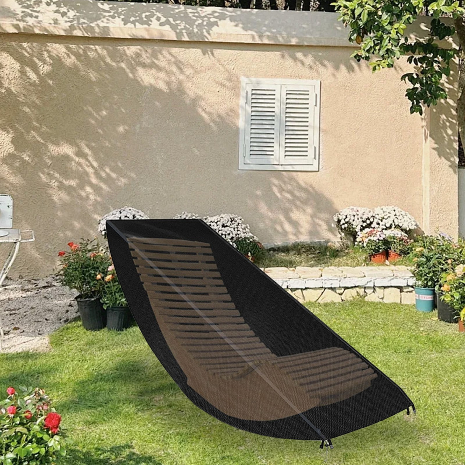Heavy Duty 600D Waterproof Patio Chaise Lounge Cover - UV Resistant Outdoor Lounge Chair Cover for Pool, Garden & Patio Furniture Protection