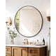 thumbnail image 1 of 18-pulgada round metal frame wall mirror-decorative circle mirror para bathroom vanity sala de estar entrada o foyer (negra), 1 of 7