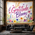 thumbnail image 6 of Let Gratitude Bloom Within a Colorful Floral Border, Whimsical Watercolor for Flower Lovers, Botanical Wall Art, Thank You Gift, Tapestry Wall Hanging for Bedroom and Studio, 6 of 7