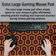thumbnail image 4 of Office Desk Mat Red Yellow Big Mouse Pad Gaming Desk Pad Full Desk Mat Non-Slip Rubber Base Waterproof with Stitched Edges 35.4" X 15.7" for Game Office, The Shining Carpet Style, 4 of 6