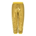 thumbnail image 4 of inlzdz Kids Girls Sequin Hip Hop Jazz Street Disco Dance Pants Performance Bloomers Sweatpants Party Harem Trousers Gold 160, 4 of 6