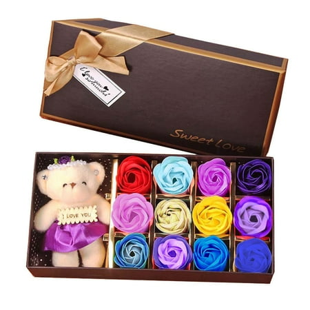 

12 Gift Rose Gift Day Valentine s Flower Small Soap Bear Box Home Decor