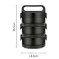 thumbnail image 3 of CAROOTU Stainless Steel Stackable Thermal Lunch Box 2/3/4 Tier for Student, 3 of 7