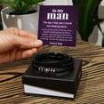 thumbnail image 2 of To My Man, Big Crazy Beautiful World Braided Vegan Leather Men Bracelet, 2 of 7