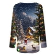 thumbnail image 5 of Wancir Women's Merry Christmas Shirts Funny Leopard Plaid Tree Graphic Cute Long Sleeve Crewneck Tees Tops, 5 of 5