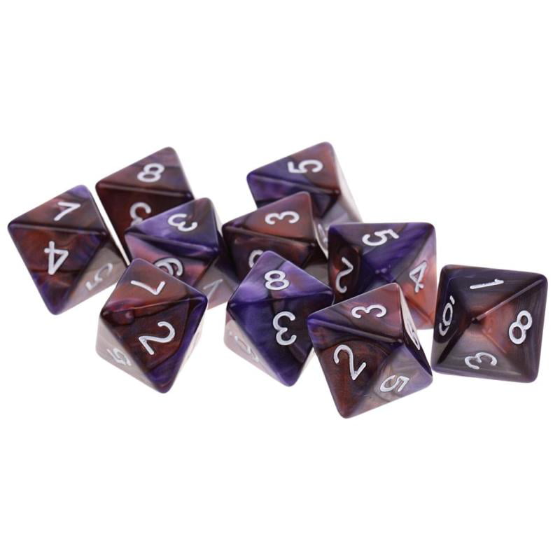 10pcs 8 Sided Dice D8 Polyhedral Dice for  Dice Purple 