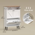 thumbnail image 3 of HOMCOM Armoire de Rangement pour Chaussures avec 2 Tiroirs Basculants, Armoire à Chaussures Étroite, Blanc, 3 of 10
