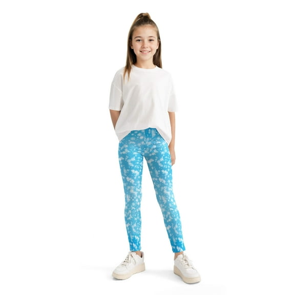 XBASW Toddler Kids Girls Leggings Kids Athletic Dance Running Yoga Pants Printed Tights Spring Fall Stretchy Trousers for 3-10 Years