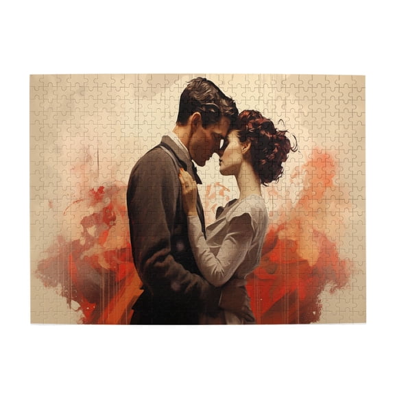 500 PCS Couple Hugging Each Other Puzzles For Adults 500 Pieces,Creative Activity Hobbies For Adults,Great For Relaxation And Display For Puzzle Enthusiast,Retro Art Wooden Puzzle