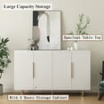 thumbnail image 3 of Llinc Store White Modern Buffet Cabinet with Storage, Fluted Sideboard Large Buffet with Adjustable Shelves, Credenza, Accent Cabinet Console Table, 3 of 9