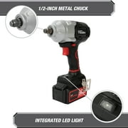 Hyper Tough 20V Max Brushless 1/2-inch Mid-Torque Cordless Impact Wrench with 4.0Ah Lithium-Ion Battery and Charger