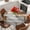 Brown, Gray, variant on Blue Beige Brown Vintage Round Tablecloth, Fitted Table Cover with Elastic for 36"-44" Round Tables, Retro Farmhouse Elegant Pastoral Table Cloth Outdoor Indoor Dinning Party Waterproof Tablecloths