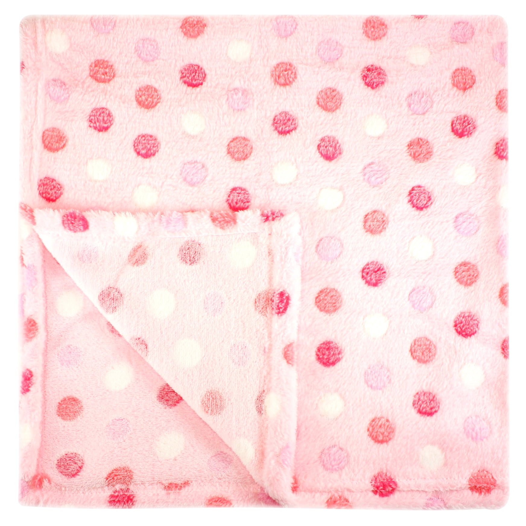 Orange 30x30 Inch Plush Fleece Baby Swaddle Blanket Assorted Unisex Colors Polka Dot Blankets For Receiving Newborns by bogo Brands NA 
