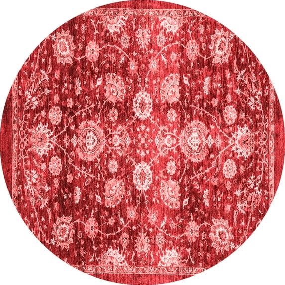 Ahgly Company Indoor Round Oriental Red Traditional Area Rugs, 4' Round