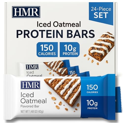 Barra de proteína de avena helada HMR, 24 unidades | Merienda nutritiva para apoyar el mantenimiento del peso | Postre bajo en calorías | 10 g de proteína