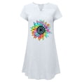 thumbnail image 4 of Vestido de cáñamo de bambú con estampado de cobertura suelta y cuello en V retro vintage de manga corta para mujer Pompotops  ghjkhdj17512, 4 of 4