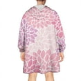 thumbnail image 2 of Wearable Oversized Blanket,Pink Floral and Petal Pattern Wearable Blanket Hoodie for Adults,Cozy Hooded Blankets with Super Pockets,Super Warm Fuzzy Pullover for Women & Men, 2 of 6