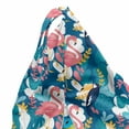 thumbnail image 5 of Exotic Lounger Chair Bag, Print of Flamingo Birds Along Toucans and Parrots in the Jungle Forest Plants, High Capacity Storage with Handle Container, Lounger Size, Multicolor, by Ambesonne, 5 of 5