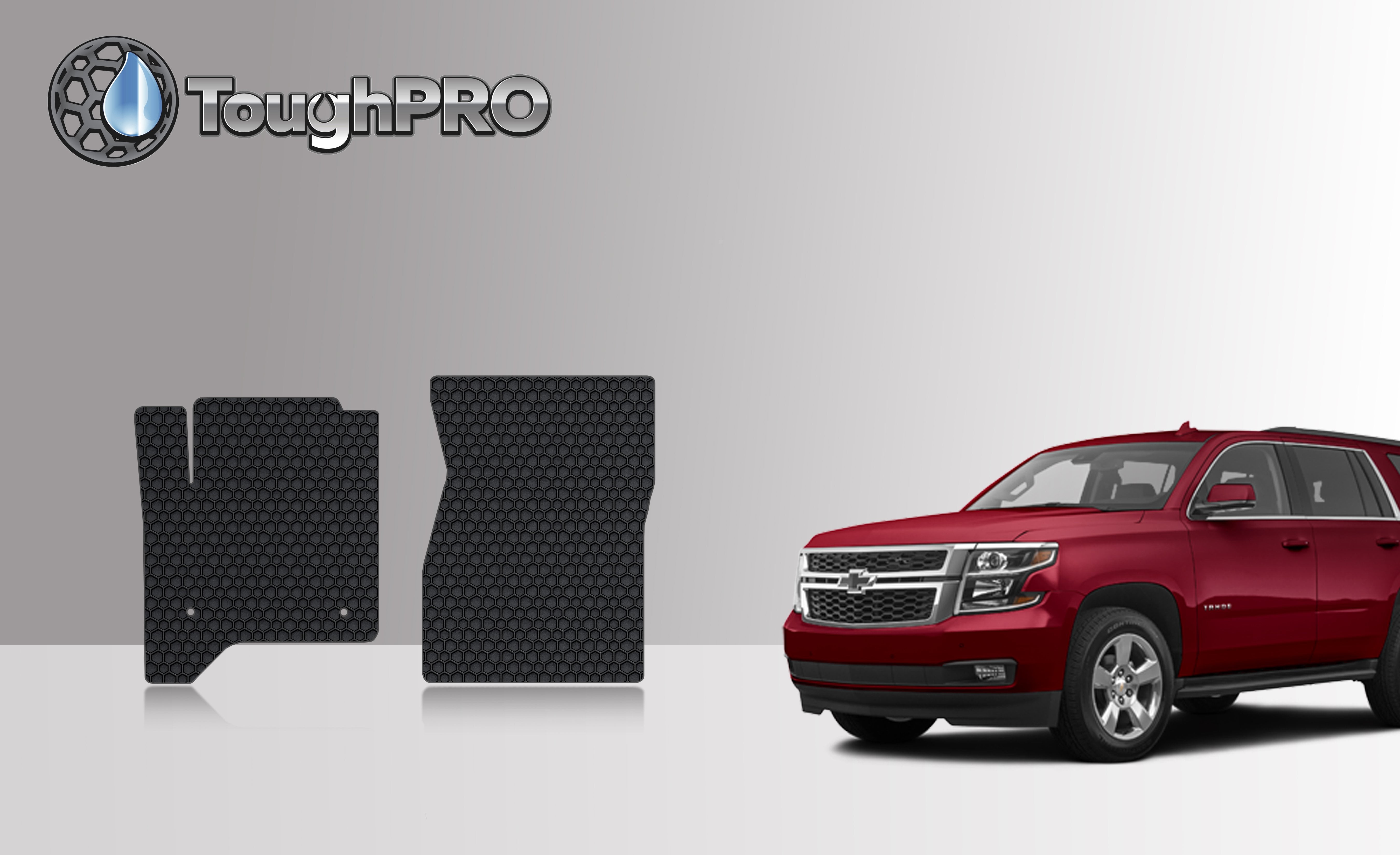 ToughPRO Floor Mat Accessories Two Front Mats Compatible with 2020 Chevrolet Tahoe All Weather