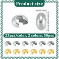 50Pcs 2 Colors 304 Stainless Steel Crimp Beads Covers Mixed Color 10 ...