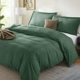 thumbnail image 2 of LammaLoe Duvet Cover King 3 Piece, Luxury Microfiber Bedding Sets with 2 Pillow Shams, Hunter Green, 2 of 11