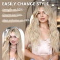 thumbnail image 3 of Clip in Long Wavy Synthetic Hair Extension 20 Inch Light Blonde Highlights 4PCS Thick Hairpieces Fiber Double Weft Hair for Women, 3 of 7
