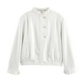 thumbnail image 3 of Women's Jackets Casual Basic Zip Up Cropped Jacket Milky White L, 3 of 10