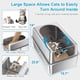 thumbnail image 3 of Caja de arena de acero inoxidable para gatos con tapa, caja de arena de metal XXL para gatos grandes, cajas de arena extra grandes de 8 pulgadas de pr, 3 of 7