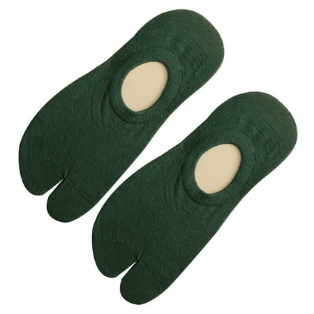 

dianhelloya 1 Pair Men Women Solid Color No Show Split Toe Non-slip Elastic Low Cut Socks